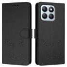 For Honor X6a 4G Smile Embossing RFID Leather Phone Case(Black) - 3