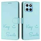 For Honor 70 Lite 5G Global/X6s 4G Global Smile Embossing RFID Leather Phone Case(Mint Green) - 3