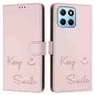 For Honor 70 Lite 5G Global/X6s 4G Global Smile Embossing RFID Leather Phone Case(Pink) - 3