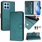 For Honor 70 Lite 5G Global/X6s 4G Global Smile Embossing RFID Leather Phone Case(Peacock Green) - 1