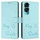 For Honor 90 Lite 5G/X50i 5G Smile Embossing RFID Leather Phone Case(Mint Green) - 3