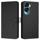 For Honor 90 Lite 5G/X50i 5G Smile Embossing RFID Leather Phone Case(Black) - 3