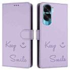 For Honor 90 Lite 5G/X50i 5G Smile Embossing RFID Leather Phone Case(Light Purple) - 3