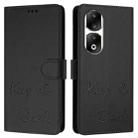 For Honor 90 Pro 5G Smile Embossing RFID Leather Phone Case(Black) - 3