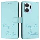 For Honor X7a 4G/Play7T 5G Smile Embossing RFID Leather Phone Case(Mint Green) - 3