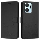 For Honor X7a 4G/Play7T 5G Smile Embossing RFID Leather Phone Case(Black) - 3