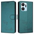 For Honor X7a 4G/Play7T 5G Smile Embossing RFID Leather Phone Case(Peacock Green) - 3