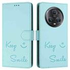 For Honor Magic5 Pro Smile Embossing RFID Leather Phone Case(Mint Green) - 3