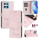 For Honor X8a 5G Global Smile Embossing RFID Leather Phone Case(Pink) - 1