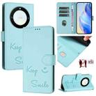 For Honor X40 5G/X9a 5G/Magic5 Lite Smile Embossing RFID Leather Phone Case(Mint Green) - 1