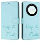 For Honor X40 5G/X9a 5G/Magic5 Lite Smile Embossing RFID Leather Phone Case(Mint Green) - 3