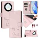 For Honor X40 5G/X9a 5G/Magic5 Lite Smile Embossing RFID Leather Phone Case(Pink) - 1