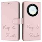 For Honor X40 5G/X9a 5G/Magic5 Lite Smile Embossing RFID Leather Phone Case(Pink) - 3