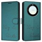 For Honor X40 5G/X9a 5G/Magic5 Lite Smile Embossing RFID Leather Phone Case(Peacock Green) - 3