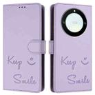 For Honor X40 5G/X9a 5G/Magic5 Lite Smile Embossing RFID Leather Phone Case(Light Purple) - 3