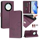 For Honor X40 5G/X9a 5G/Magic5 Lite Smile Embossing RFID Leather Phone Case(Violet) - 1