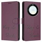 For Honor X40 5G/X9a 5G/Magic5 Lite Smile Embossing RFID Leather Phone Case(Violet) - 3