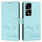 For Honor 80 GT 5G Smile Embossing RFID Leather Phone Case(Mint Green) - 3