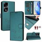 For Honor 80 GT 5G Smile Embossing RFID Leather Phone Case(Peacock Green) - 1