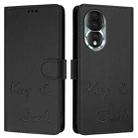 For Honor 80 5G Smile Embossing RFID Leather Phone Case(Black) - 3