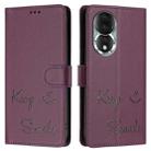 For Honor 80 5G Smile Embossing RFID Leather Phone Case(Violet) - 3