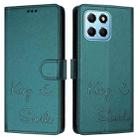 For Honor X8 5G Global/X6 4G Global Smile Embossing RFID Leather Phone Case(Peacock Green) - 3