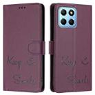 For Honor X8 5G Global/X6 4G Global Smile Embossing RFID Leather Phone Case(Violet) - 3