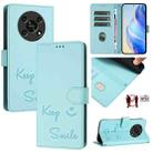 For Honor X30 5G/X9 5G/X9 4G Smile Embossing RFID Leather Phone Case(Mint Green) - 1