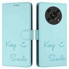 For Honor X30 5G/X9 5G/X9 4G Smile Embossing RFID Leather Phone Case(Mint Green) - 3