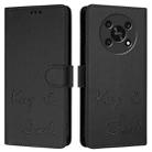 For Honor X30 5G/X9 5G/X9 4G Smile Embossing RFID Leather Phone Case(Black) - 3