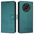 For Honor X30 5G/X9 5G/X9 4G Smile Embossing RFID Leather Phone Case(Peacock Green) - 3