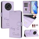 For Honor X30 5G/X9 5G/X9 4G Smile Embossing RFID Leather Phone Case(Light Purple) - 1