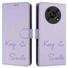 For Honor X30 5G/X9 5G/X9 4G Smile Embossing RFID Leather Phone Case(Light Purple) - 3