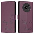 For Honor X30 5G/X9 5G/X9 4G Smile Embossing RFID Leather Phone Case(Violet) - 3