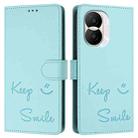 For Honor X40i 5G Smile Embossing RFID Leather Phone Case(Mint Green) - 3