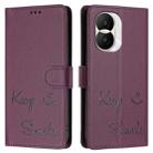 For Honor X40i 5G Smile Embossing RFID Leather Phone Case(Violet) - 3