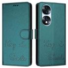 For Honor 70 Pro 5G Smile Embossing RFID Leather Phone Case(Peacock Green) - 3