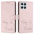 For Honor Play6T Pro 5G Smile Embossing RFID Leather Phone Case(Pink) - 3