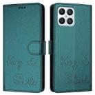 For Honor Play6T Pro 5G Smile Embossing RFID Leather Phone Case(Peacock Green) - 3