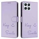 For Honor Play6T Pro 5G Smile Embossing RFID Leather Phone Case(Light Purple) - 3