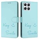 For Honor X8 4G/X30i 5G Smile Embossing RFID Leather Phone Case(Mint Green) - 3