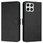 For Honor X8 4G/X30i 5G Smile Embossing RFID Leather Phone Case(Black) - 3