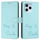 For Honor 60 SE 5G Smile Embossing RFID Leather Phone Case(Mint Green) - 3