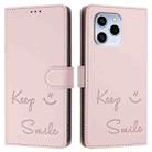 For Honor 60 SE 5G Smile Embossing RFID Leather Phone Case(Pink) - 3