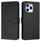 For Honor 60 SE 5G Smile Embossing RFID Leather Phone Case(Black) - 3