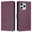 For Honor 60 SE 5G Smile Embossing RFID Leather Phone Case(Violet) - 3