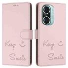 For Honor 60 Pro 5G Smile Embossing RFID Leather Phone Case(Pink) - 3