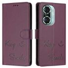 For Honor 60 Pro 5G Smile Embossing RFID Leather Phone Case(Violet) - 3