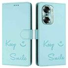 For Honor 60 5G Smile Embossing RFID Leather Phone Case(Mint Green) - 3