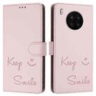 For Honor 50 Lite Smile Embossing RFID Leather Phone Case(Pink) - 3